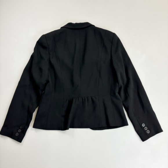 EMANUEL UNGARO Suit Blazer SZ 14 Single Button Wrinkle Free Peplum Back Black - Picture 9 of 11